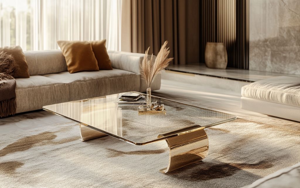 Interior design consultation demonstrating professional coffee table selection process with scale and proportion considerations