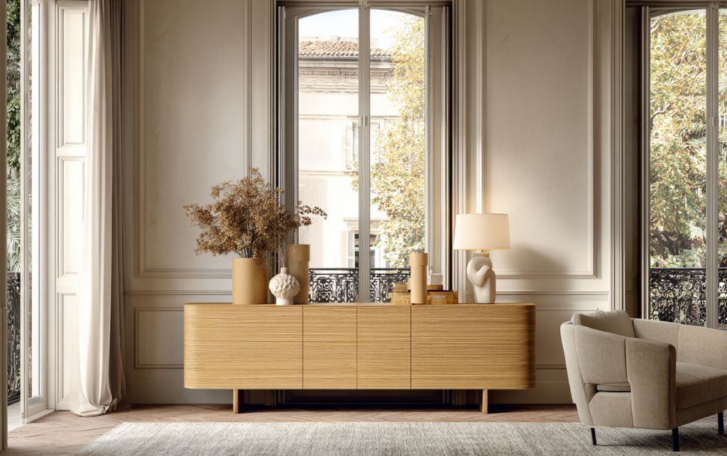 Luxury sideboard showcasing form and function in modern space