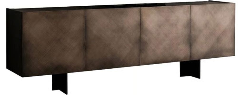 Arizona Sideboard by Cattelan Italia featuring brushed wood and steel legs