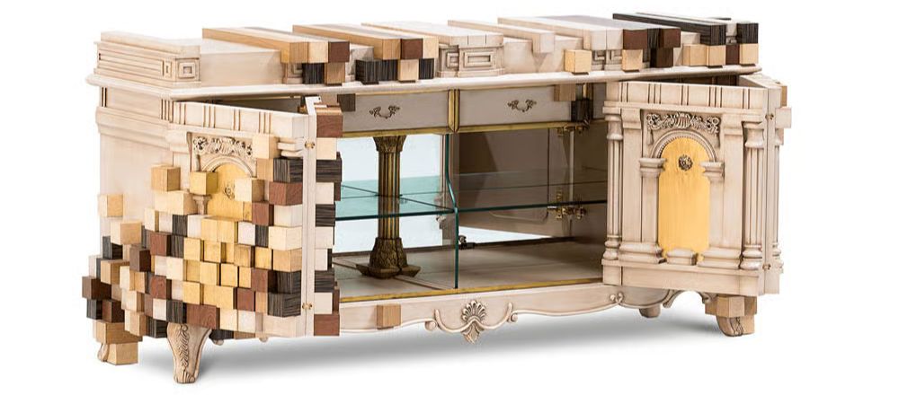Piccadilly Mirror and Piccadilly Sideboard by Boca Do Lobo showcasing ornate craftsmanship