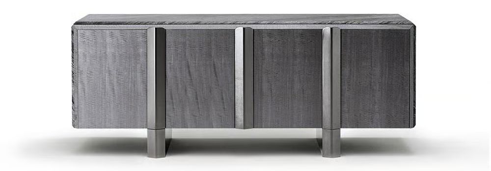 Mirage Sideboard by Giorgio Collection featuring black Kenya marble and Mowinghi veneer