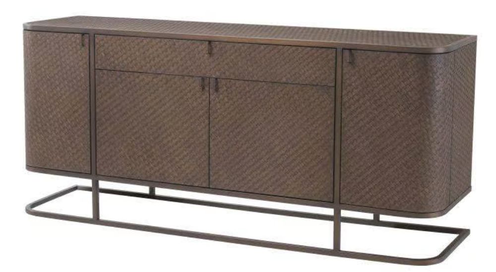 Napa Valley Sideboard by Eichholtz with warm oak veneer and stainless steel frame