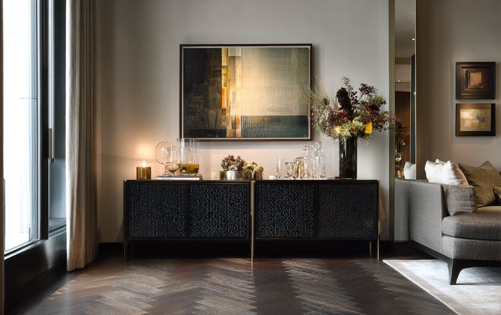 Curated collection of handcrafted small black sideboards showcasing various artisanal techniques and luxury finishes