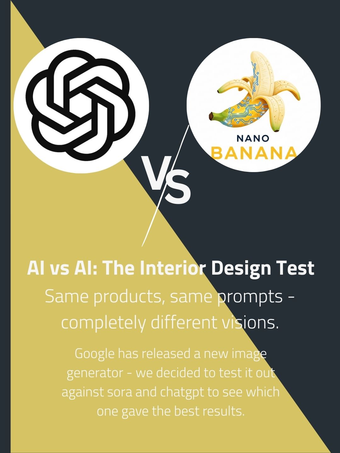Comparison of AI-generated luxury interior designs testing Google Nano Banana against competitors