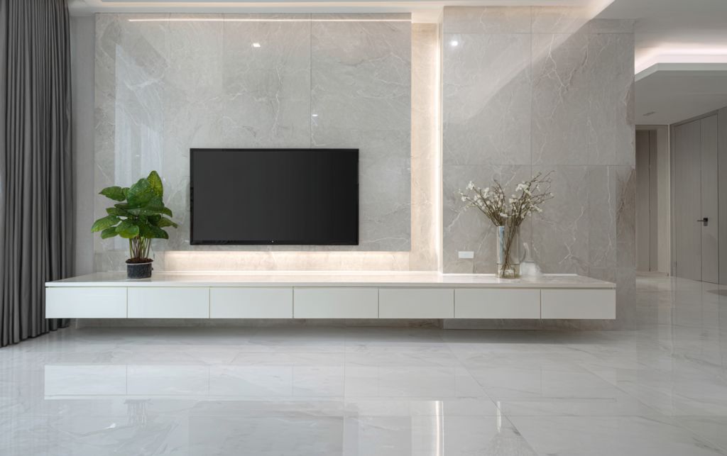 Balancing design aspirations with practical realities in white gloss TV units