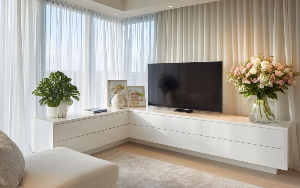 Stunning gloss White TV Unit