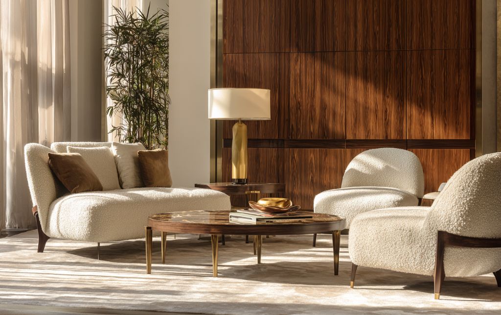 Room showing properly sized rug with furniture placement