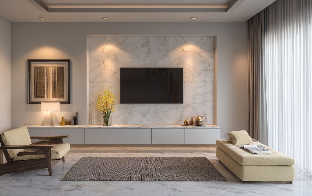 Comparison of matte, satin and high gloss TV unit finishes