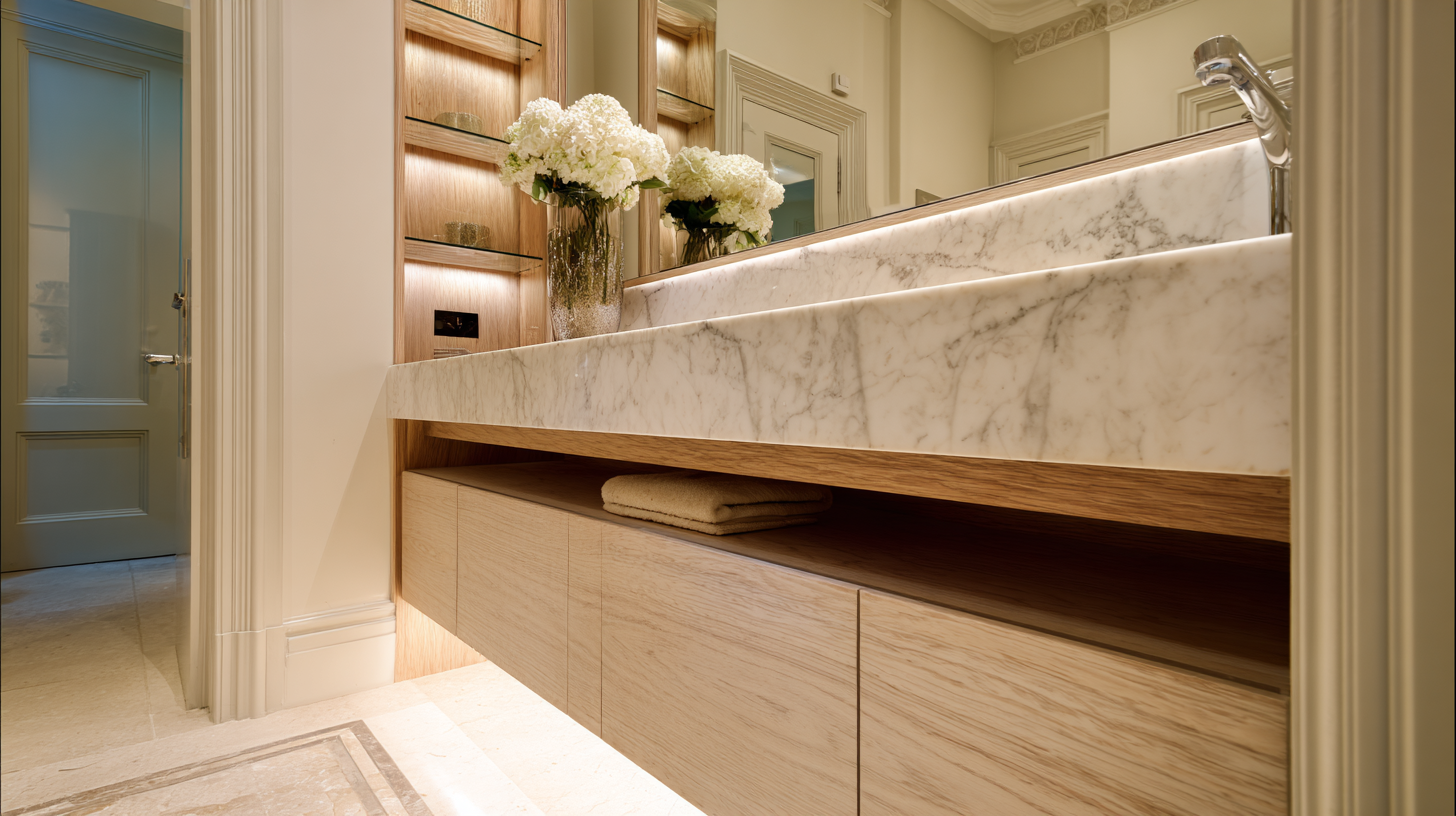 Bespoke bathroom vanity unit in a luxury London property