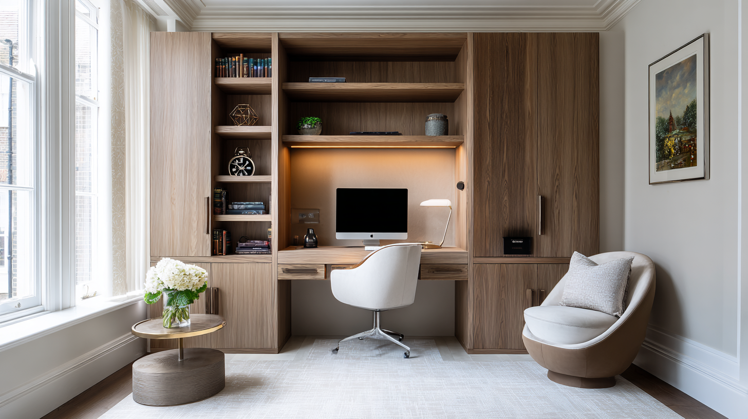 Bespoke home office built-in joinery in a London property