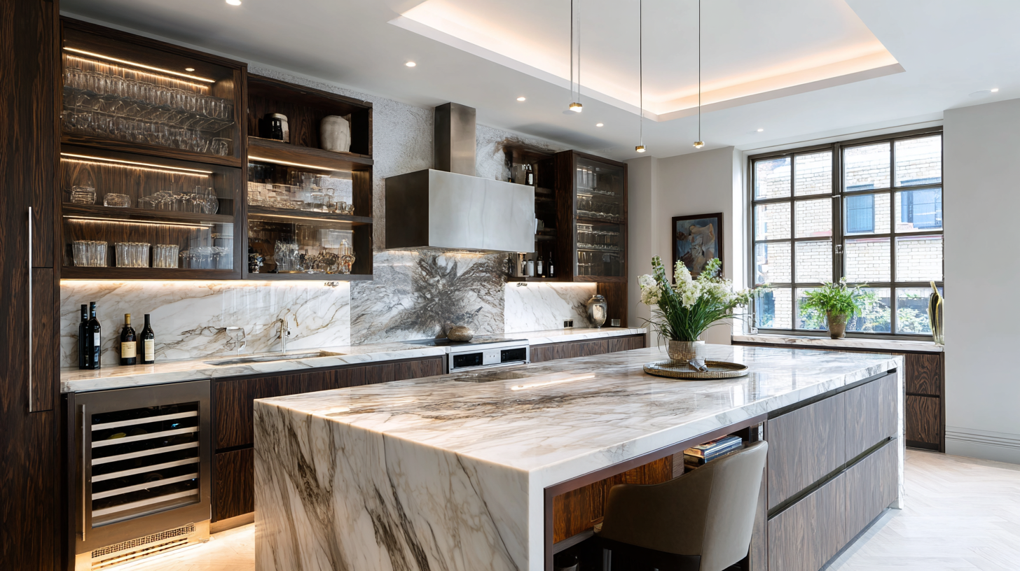 Bespoke kitchen island joinery in a luxury London home