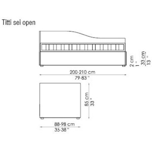 80 X 190 cm - Titti Sei open