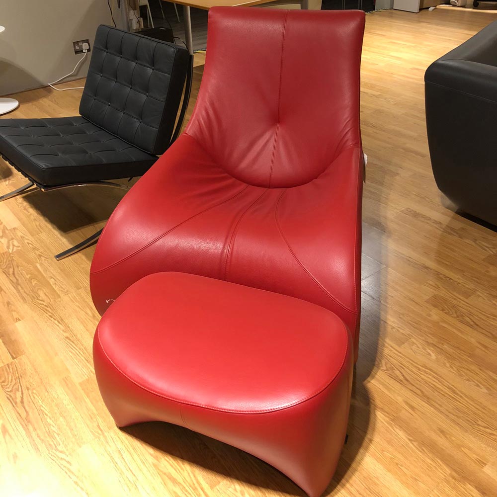 Darius Armchair and Footstool by Leolux FCI Clerance